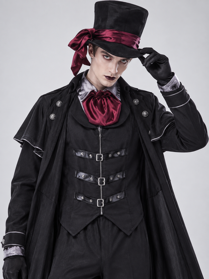 Gothic Black and Red Cosplay Costume with Cape