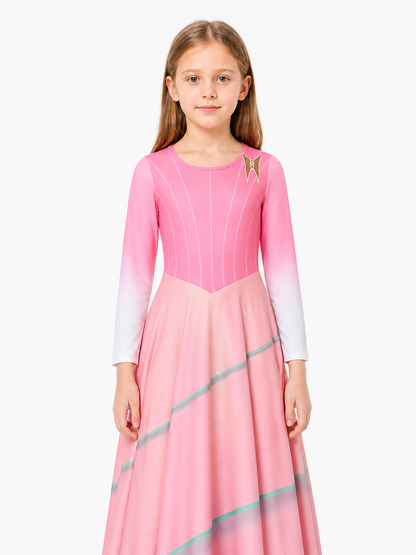 Children's Long Pink Glinda Witch Dress for Halloween Costume Dresses detail 4