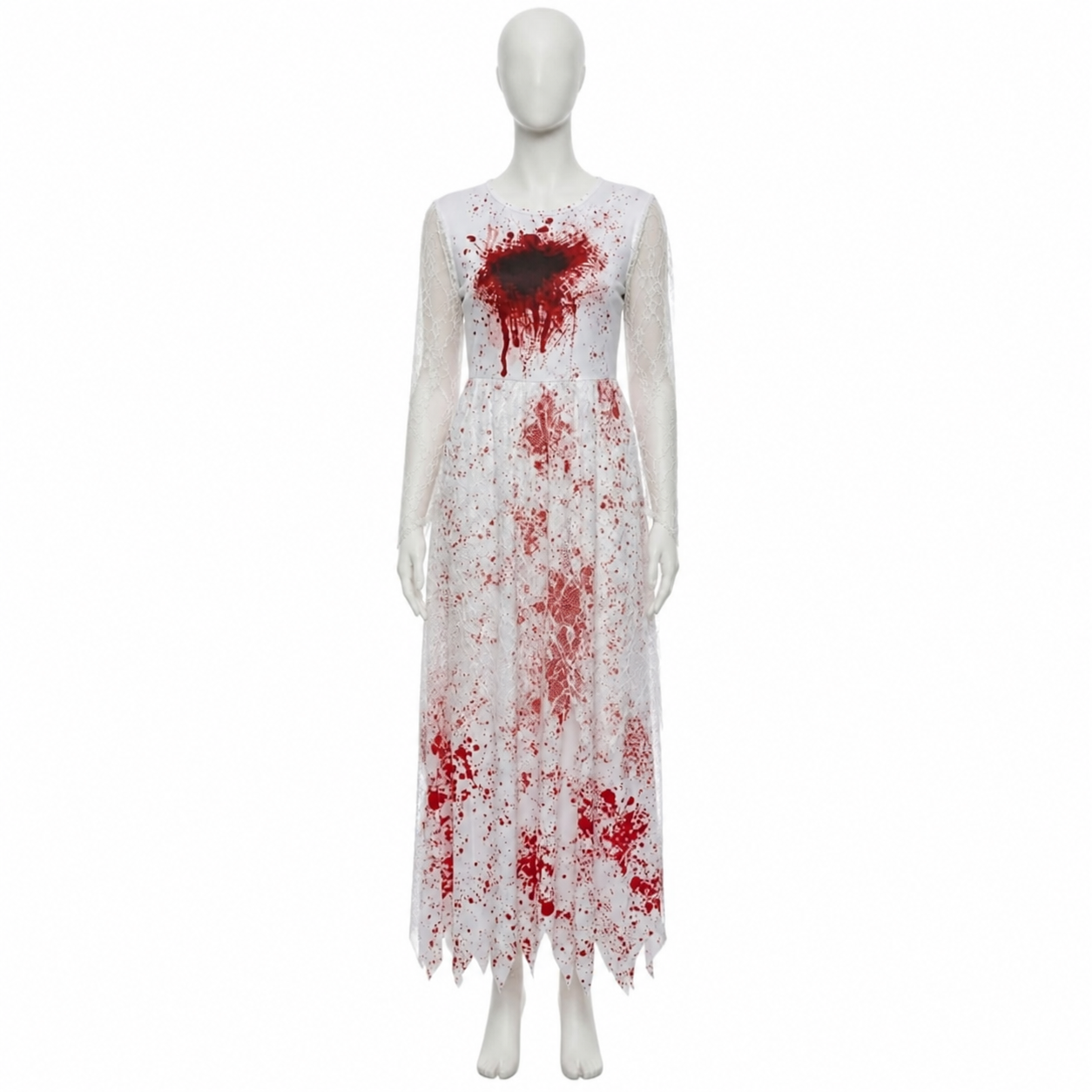 Lace Dress with a Jagged Hem and Red Spots Costume Dresses detail 2