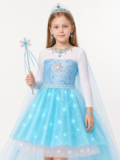 Glowing Snow Princess Halloween Carnival Costume Costumes detail 2
