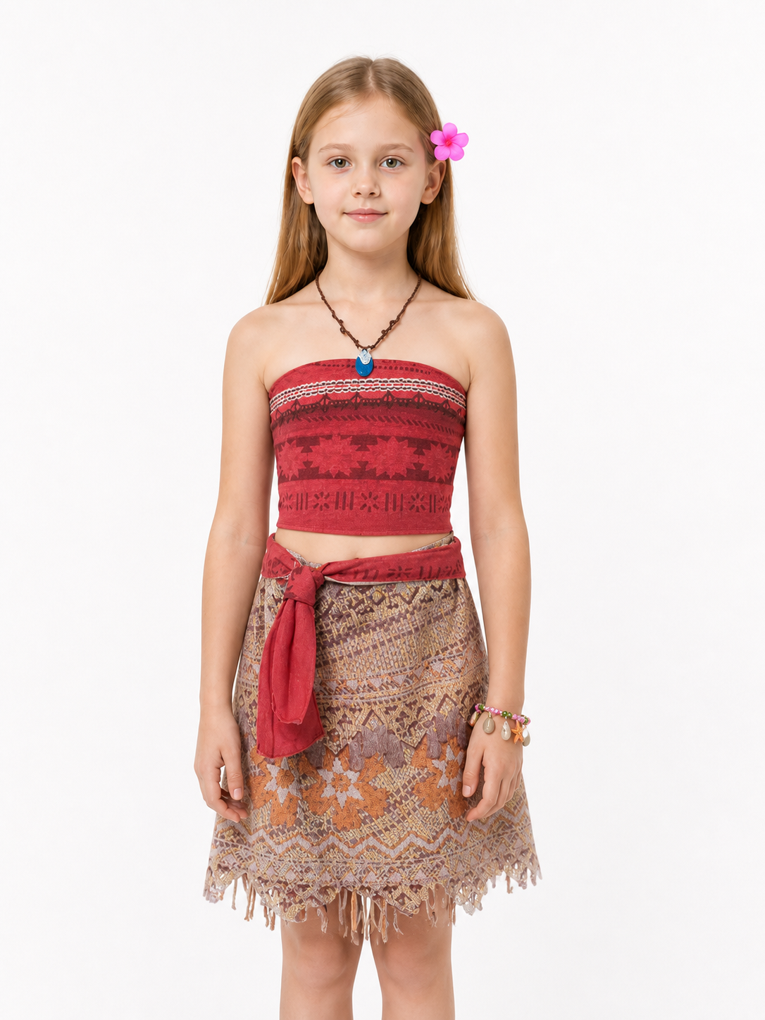 Kids' Moana Costume with Skirt, Top, and Necklace Costumes detail 3
