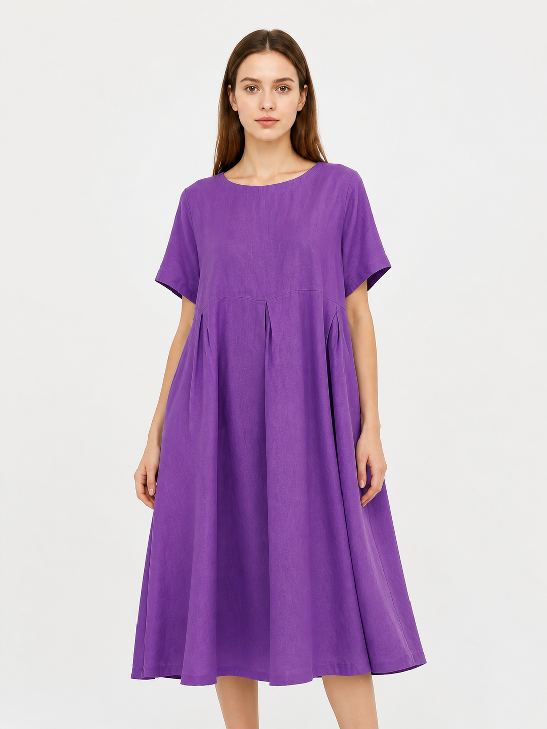Loose A-Line Dress with Pleated Skirt Costume Dresses detail 3