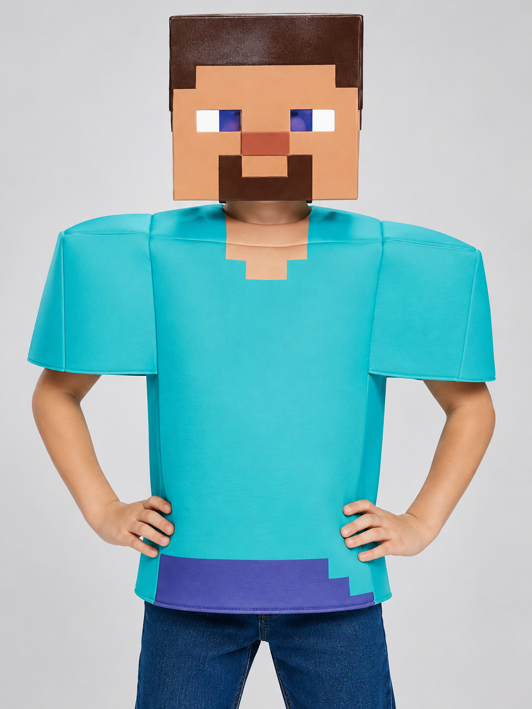 Pixel-Style Carnival Costume with Headpiece
