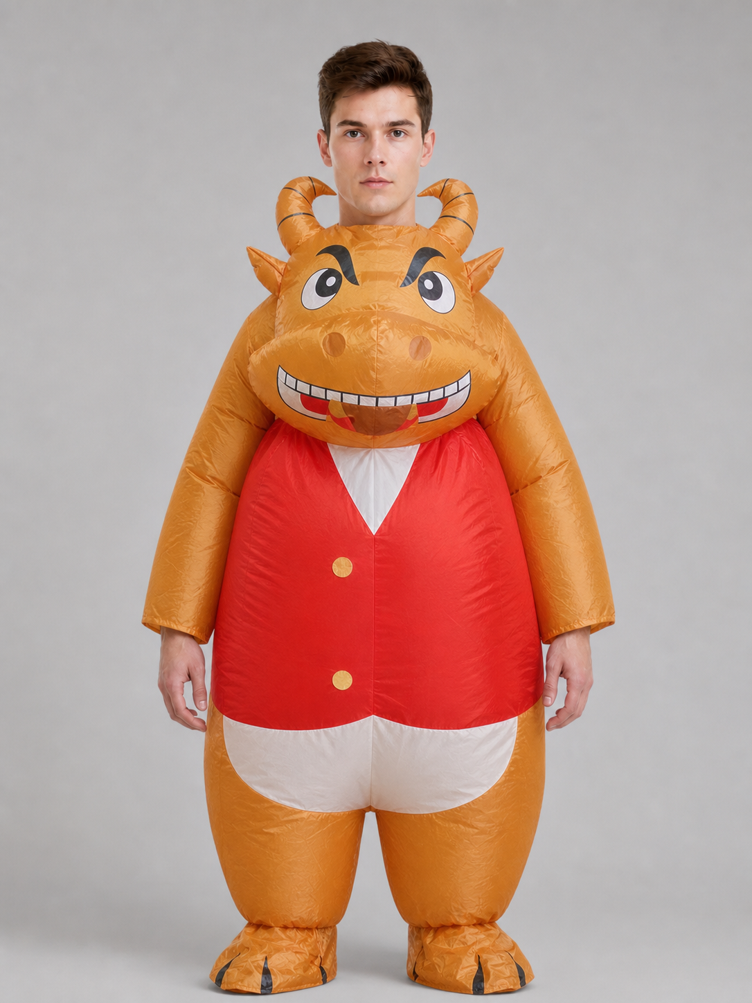 Inflatable Bull Costume with Red Vest