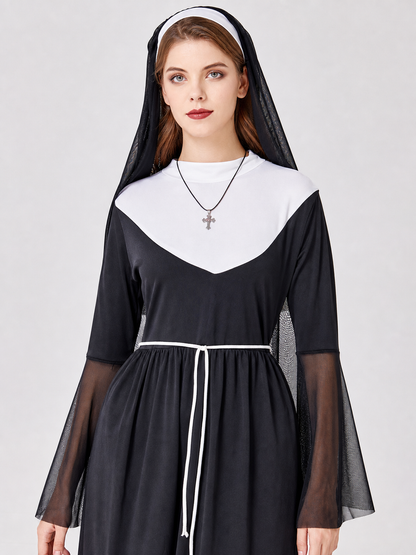 Religious Attire for Cosplay with a Black Veil Costumes detail 2