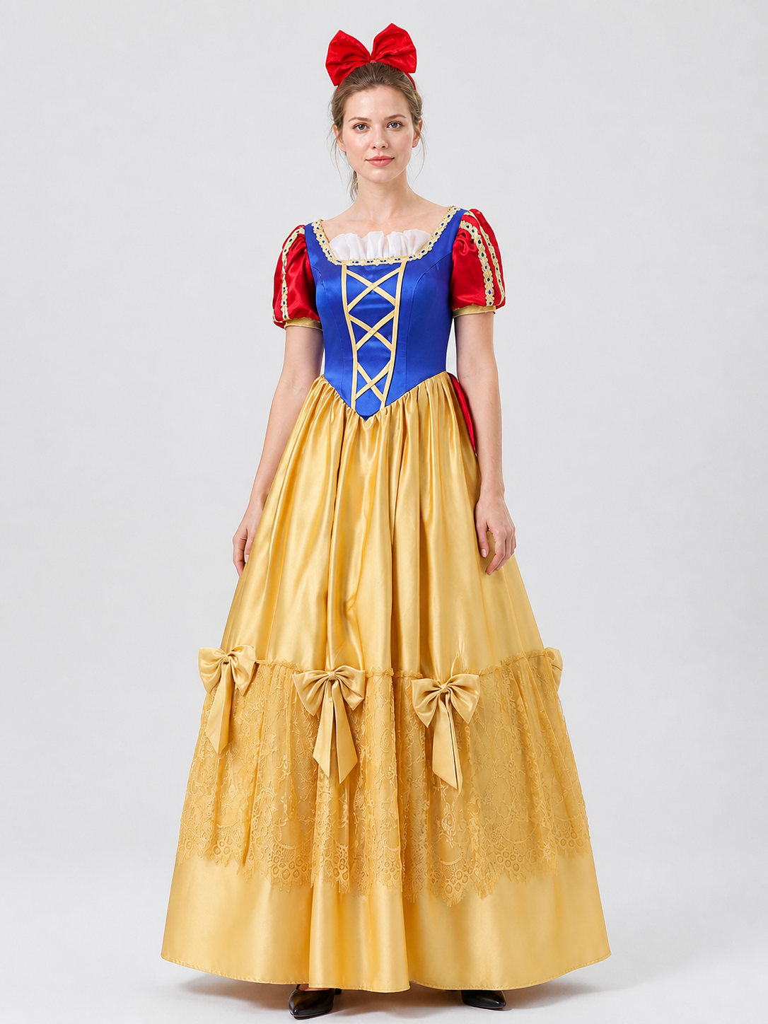 Snow White Cosplay Dress, Long, with Bows Costume Dresses detail 3