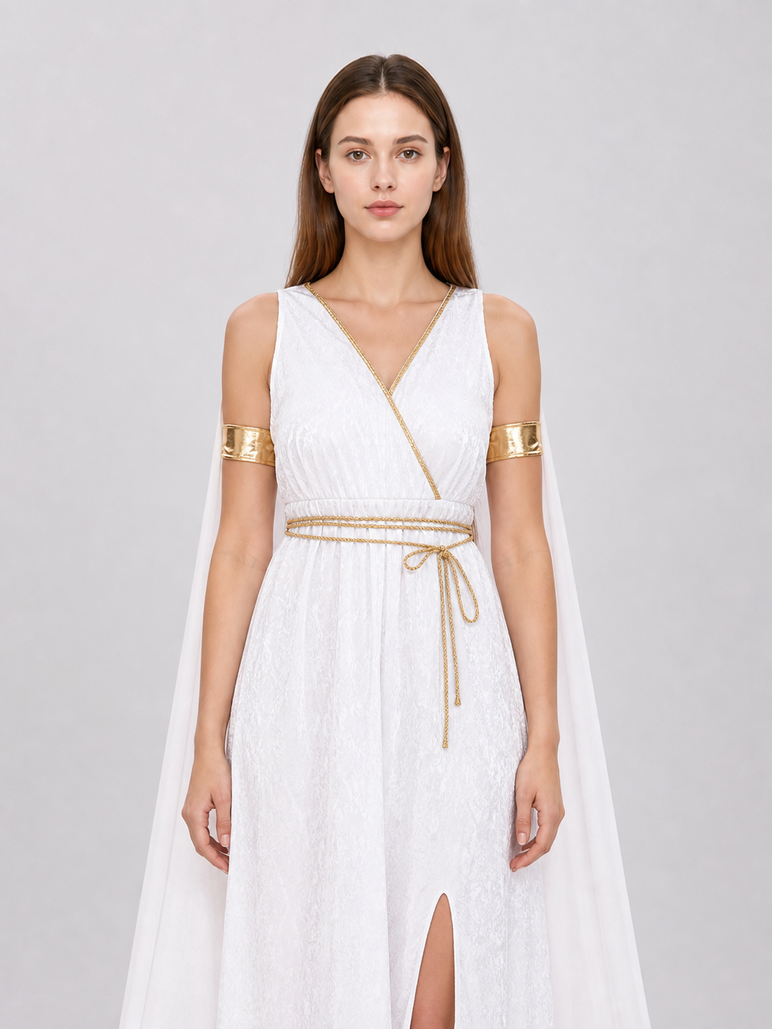 Greek-Style Dress with Gold Accents