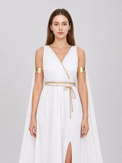 Greek-Style Dress with Gold Accents