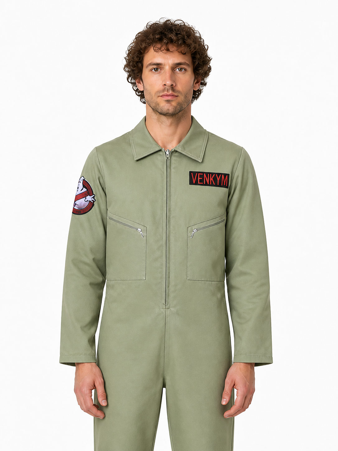 Light Green Jumpsuit with Zipper and Pockets product detail 3