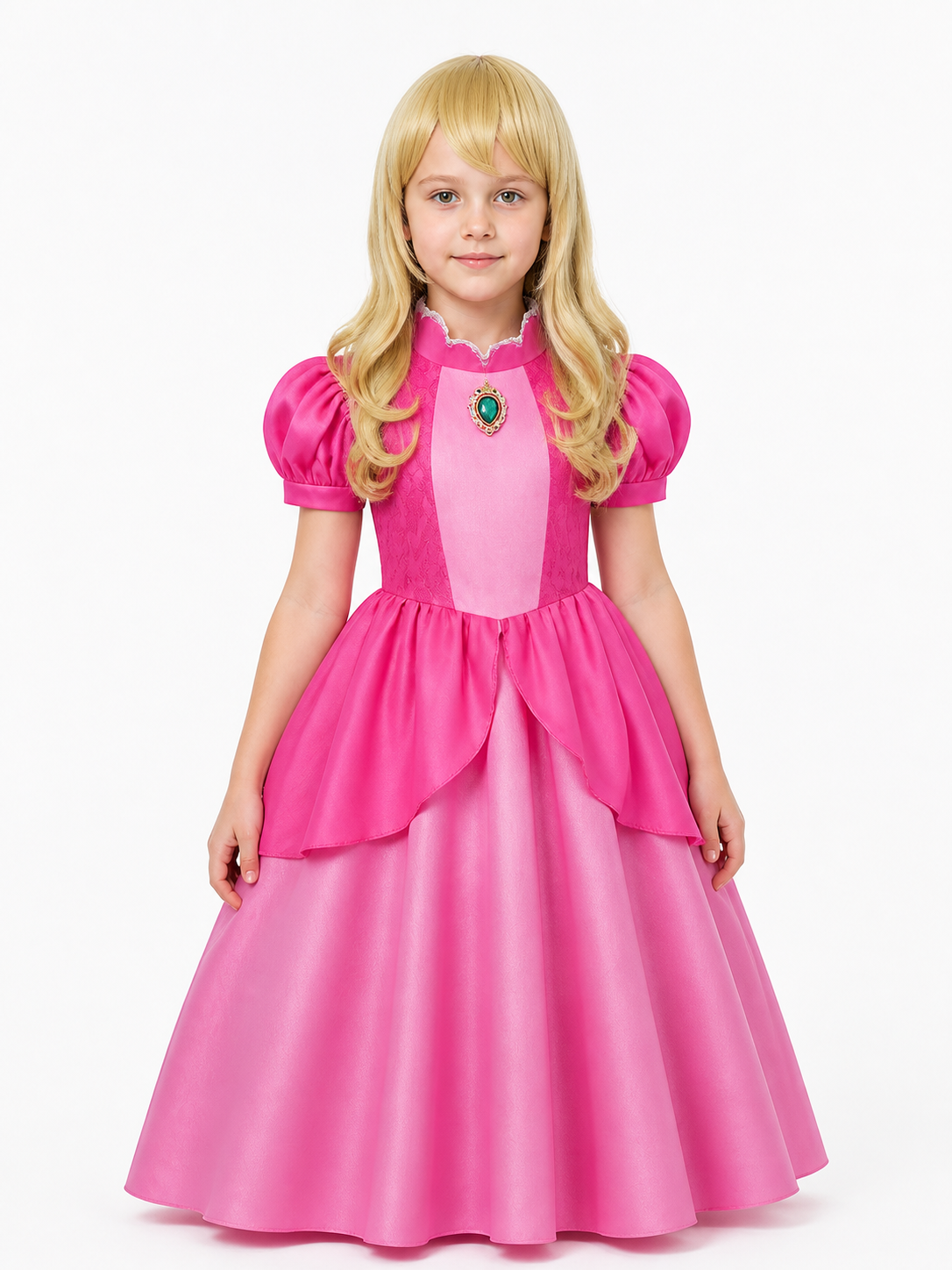 Princess Costume with Pink Dress and Wig Costume Dresses detail 3