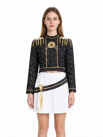 Cosplay Costume with Top and Skirt, Black and Gold