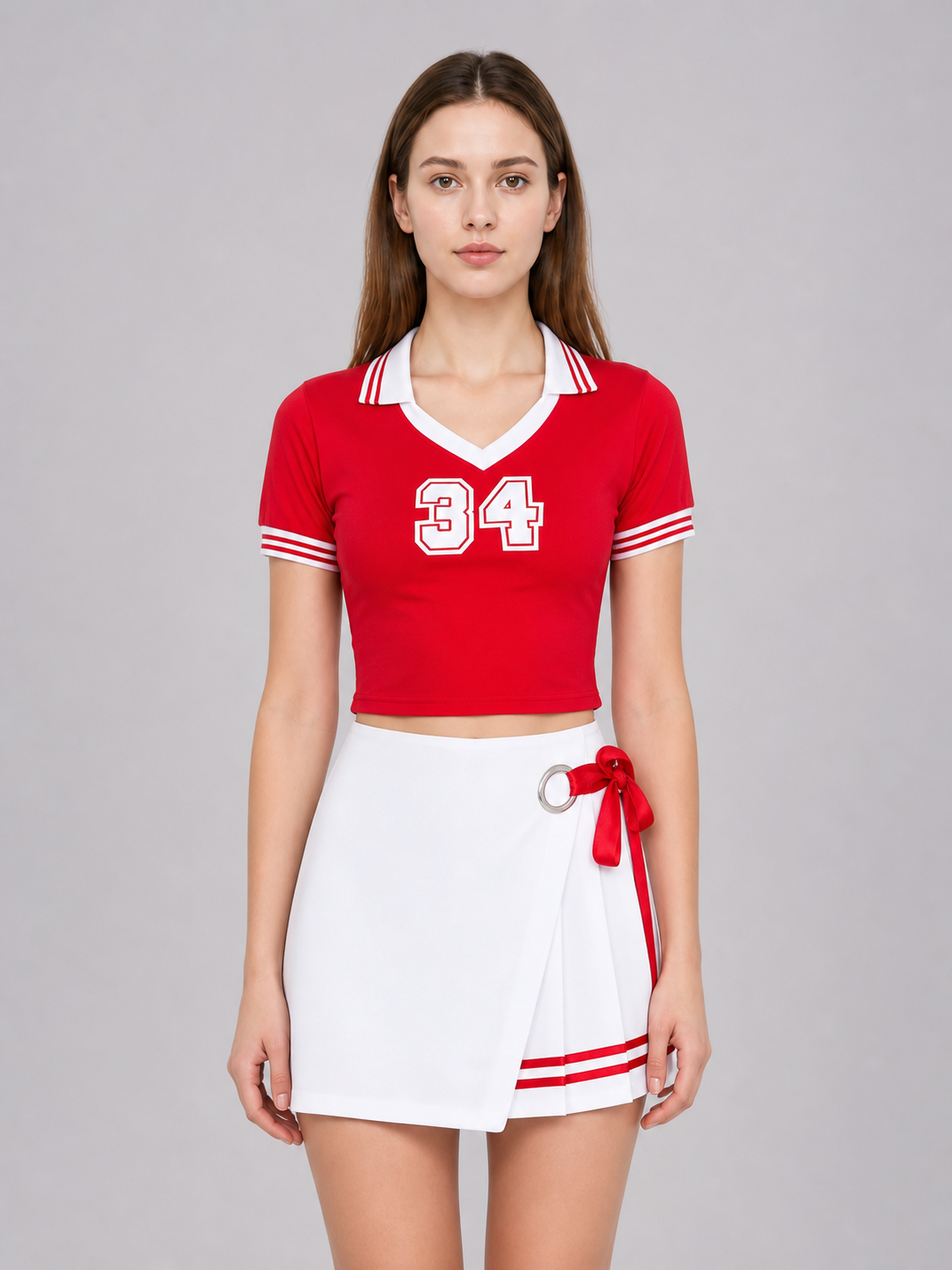 Cheerleading-Style Performance Costume, Top and Skirt