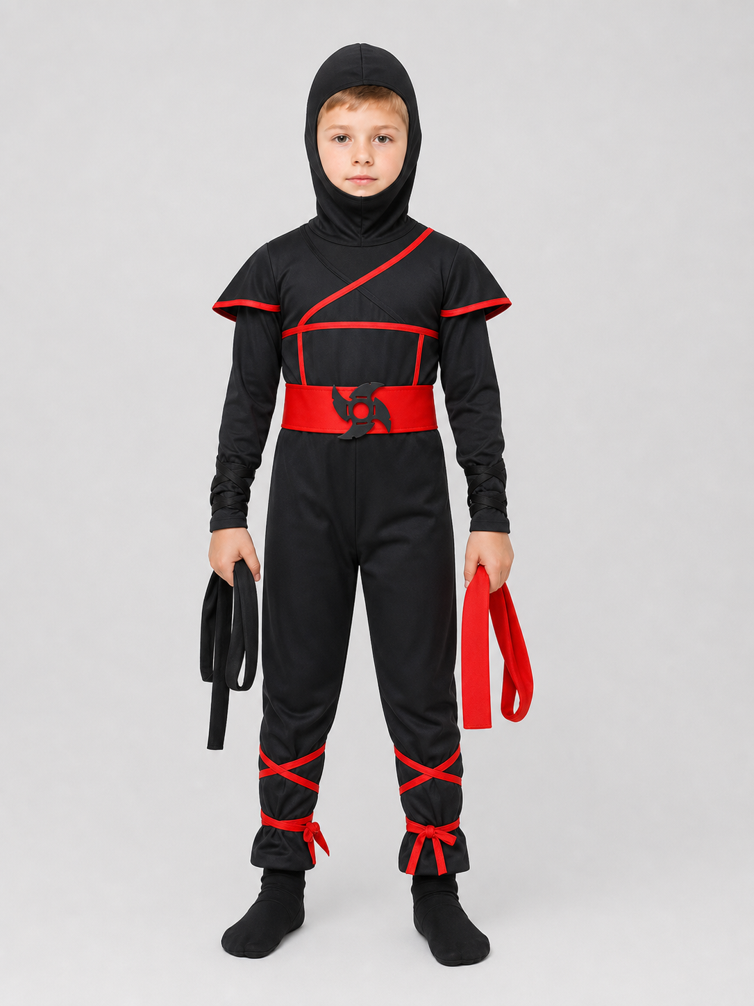 Naruto Ninja Cosplay Costume, Black and Red Jumpsuit Costumes detail 3
