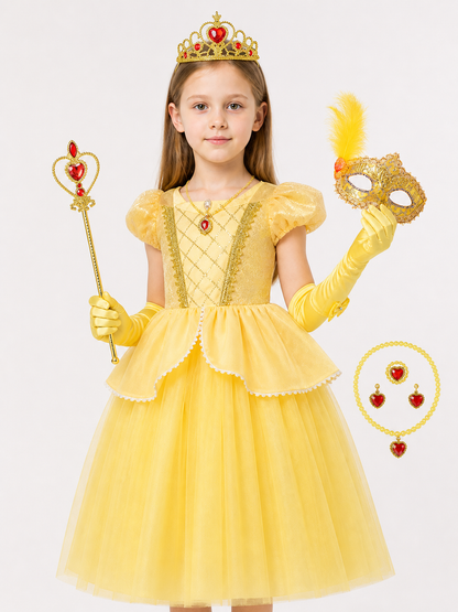 Yellow Princess Costume for Halloween and Cosplay Costumes detail 2
