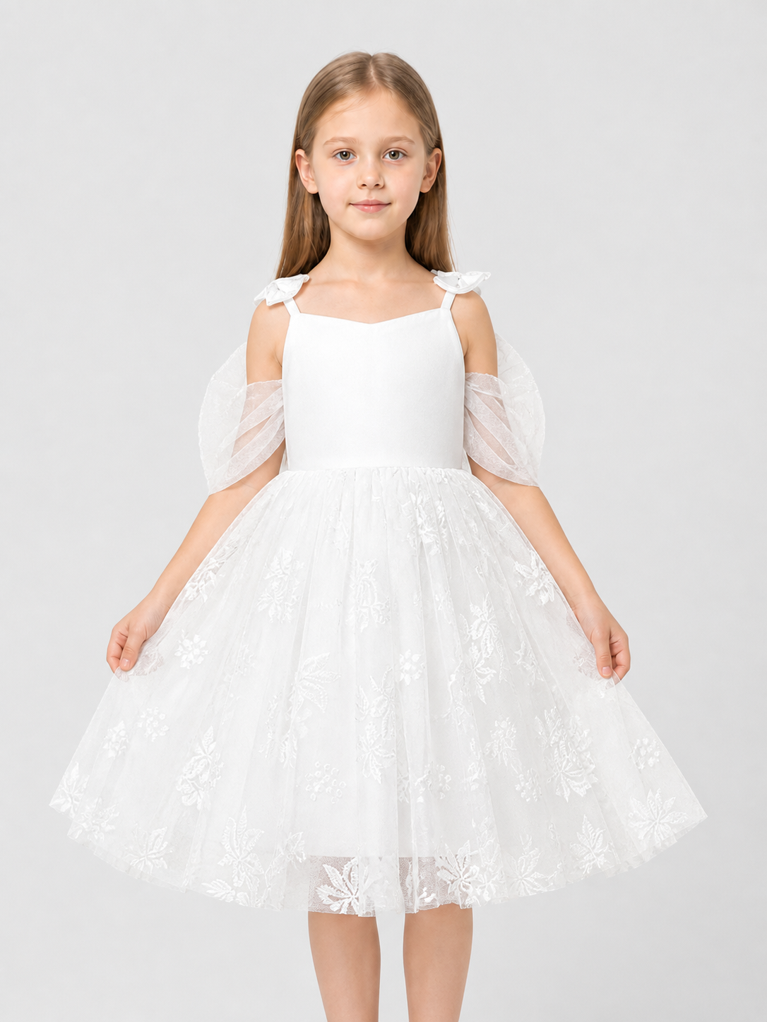 Girls' Dressy Embroidered Dress with a Full Skirt Costume Dresses detail 3