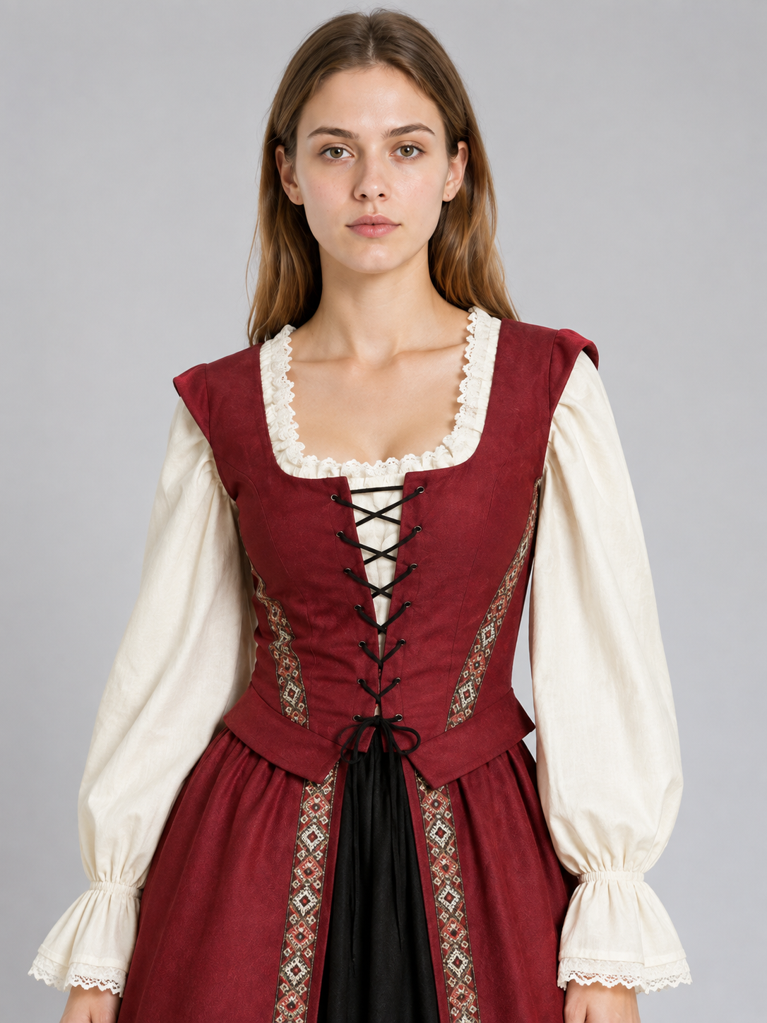 Medieval Dress with Front Lacing Costume Dresses detail 2