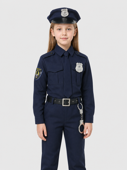 Long-Sleeve Police Jumpsuit for Role-Play