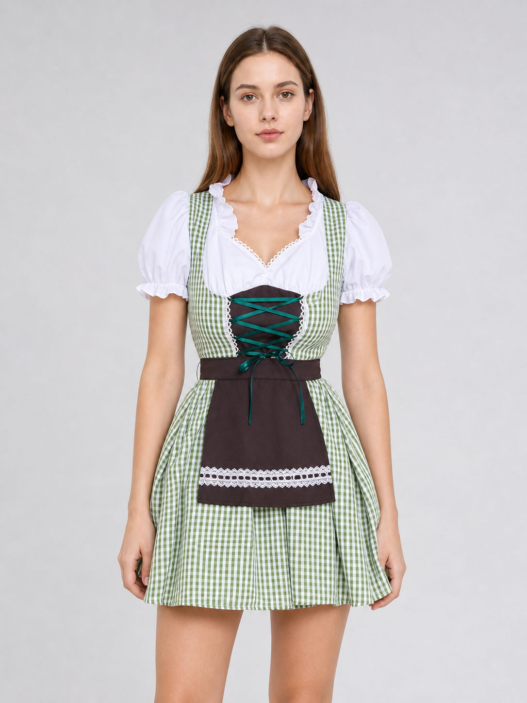 Folk-Style Costume Dress with Apron