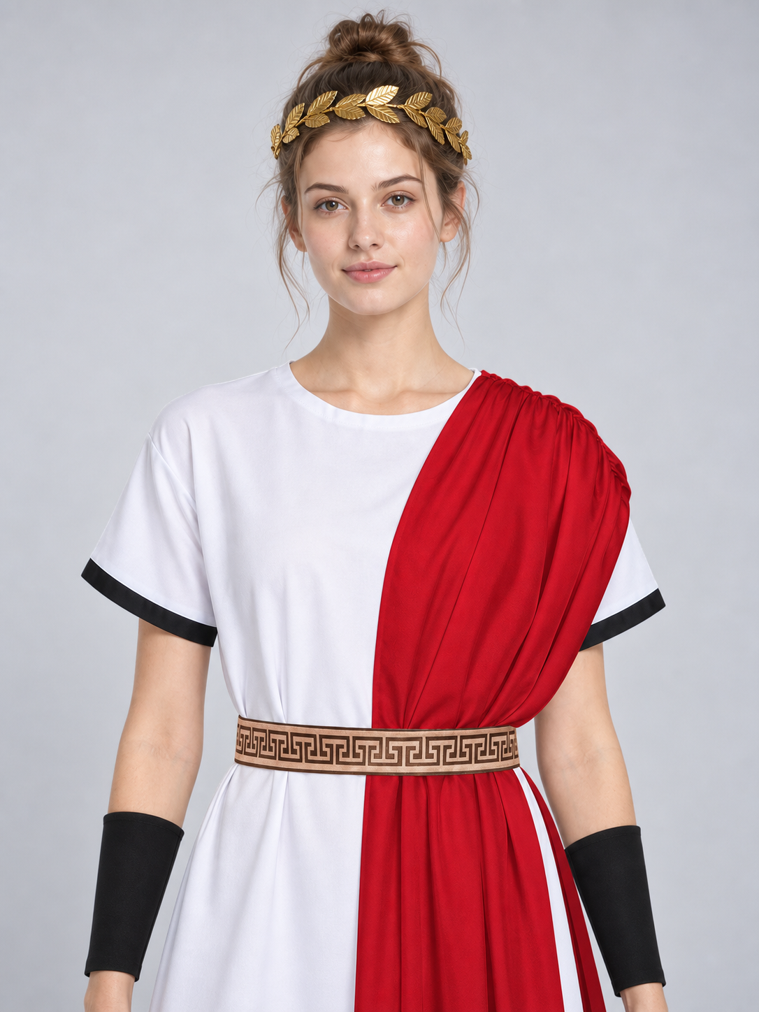 Greek-Style Costume with White Tunic and Wreath