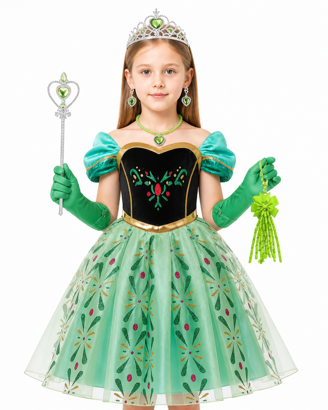 Princess Dress with Crown and Accessories Costume Dresses detail 3