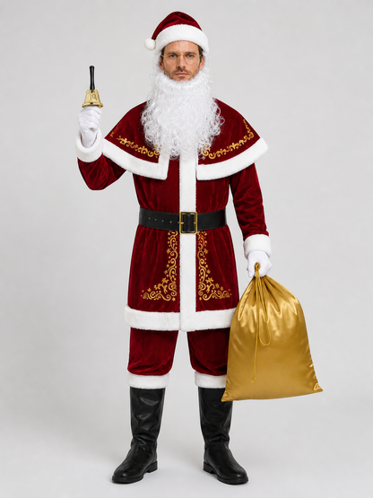 Ded Moroz Costume with Cape, Beard, and Hat Costume Capes detail 3