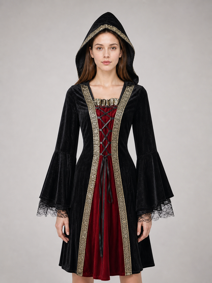 Gothic Hooded Costume Dress for Cosplay