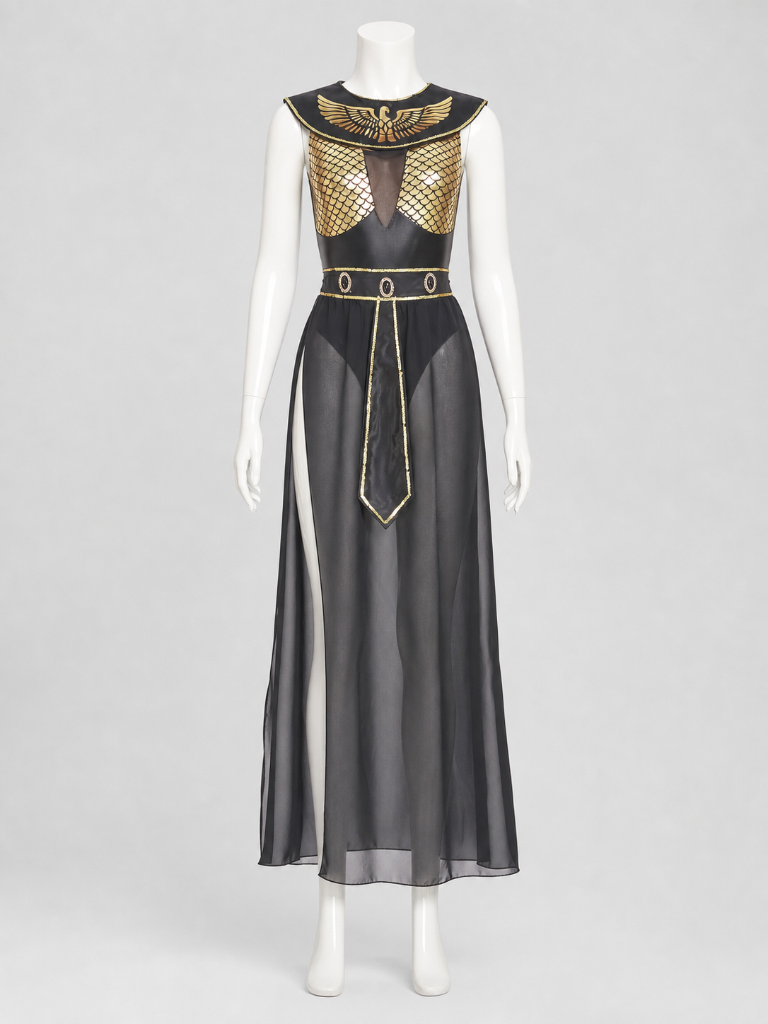 Cleopatra Costume, Egyptian Style, Black Dress