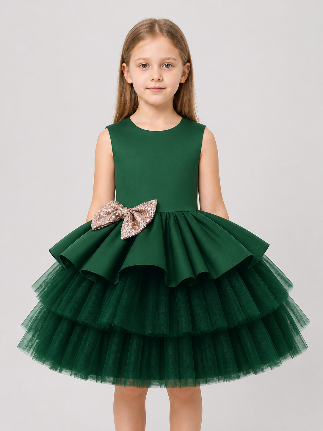 Sleeveless Princess Dress with Full Skirt and Bow Costume Dresses detail 3