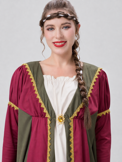 Retro Costume with Dress and Cloak for Role-Playing Looks