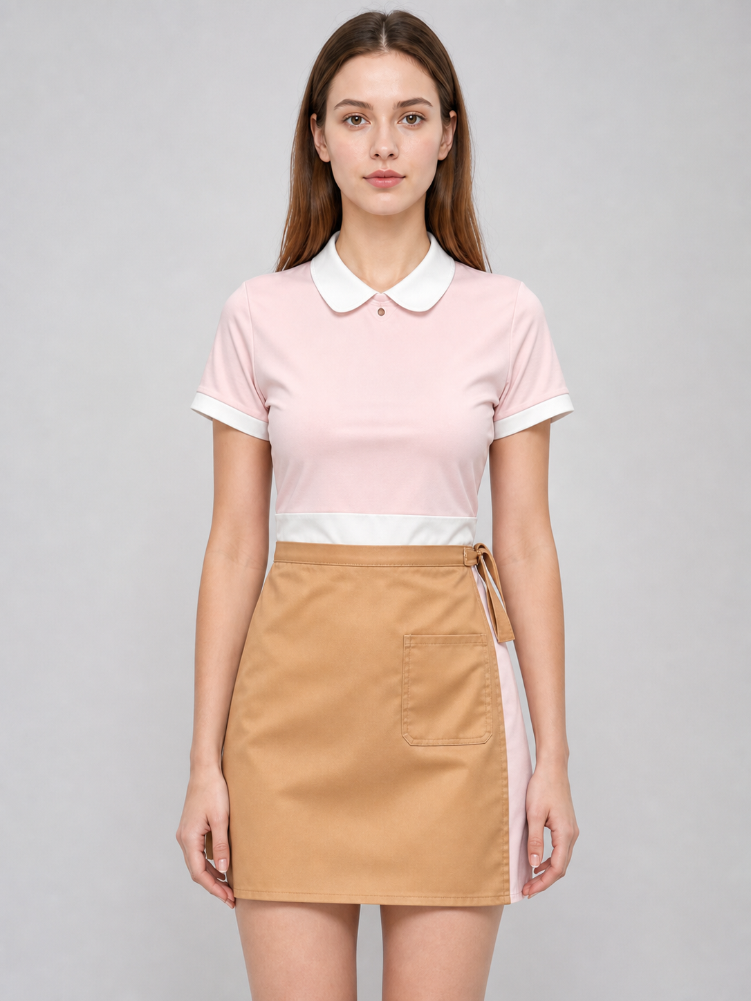 Short Pink Dress with Apron, Cute Style