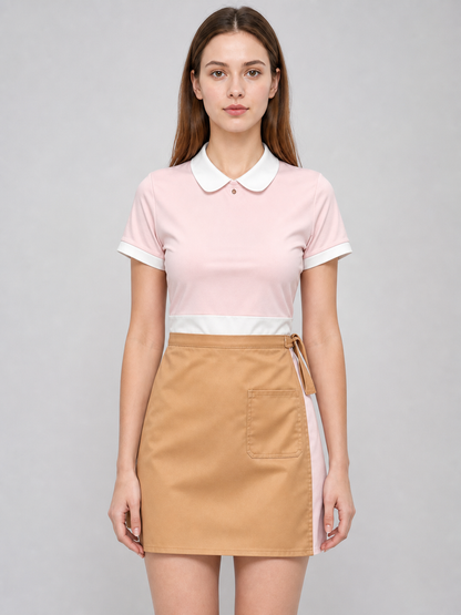 Short Pink Dress with Apron, Cute Style