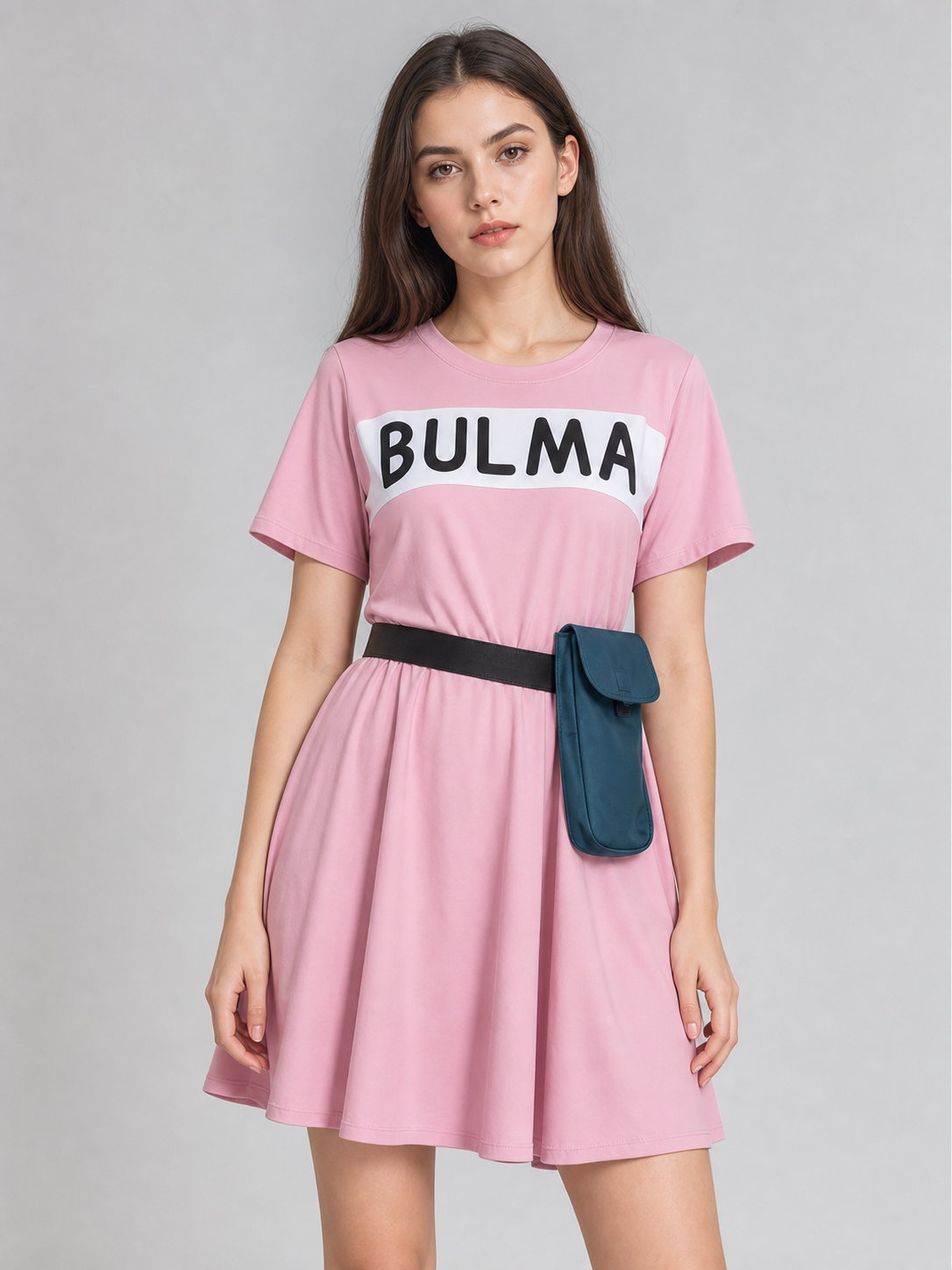 Bulma Dragon Ball Z Cosplay Costume, Pink Dress