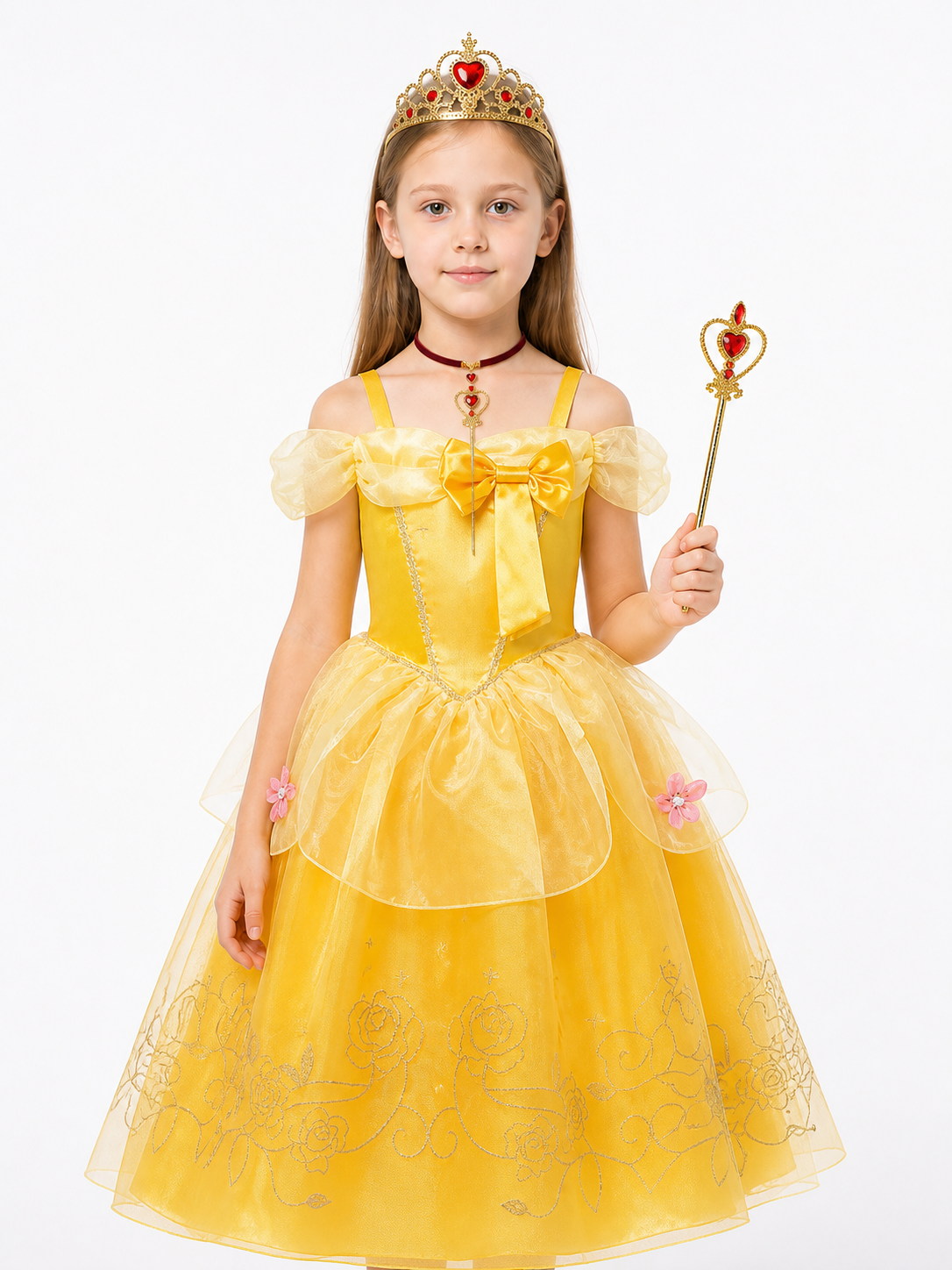 Princess Costume with Crown and Magic Wand Costume Headwear detail 3