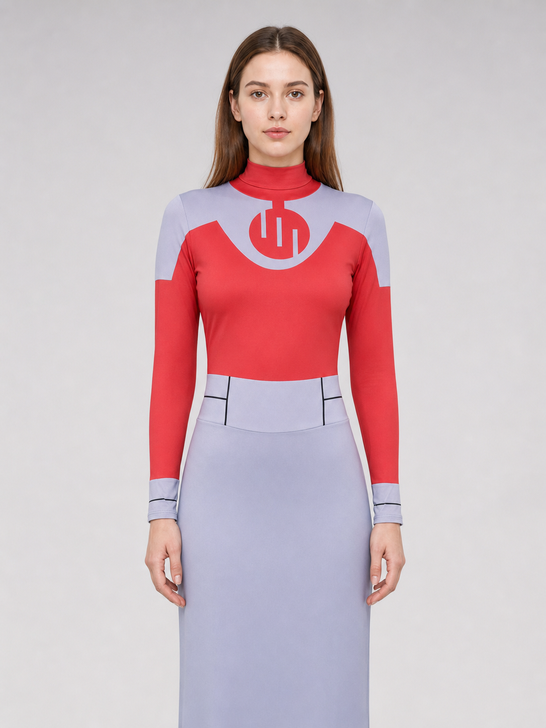 Cosplay Costume: Red Turtleneck and Long Skirt