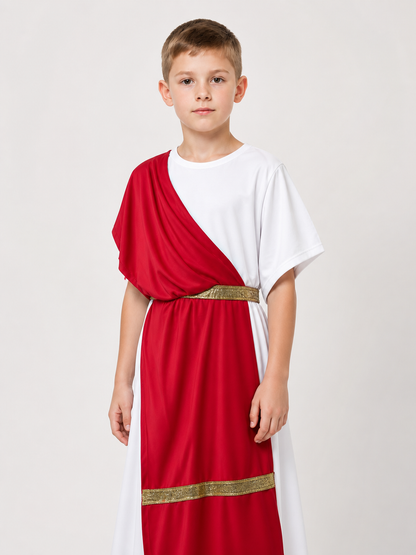 Ancient Greek Costume with Red and Gold Ribbons Costumes detail 2