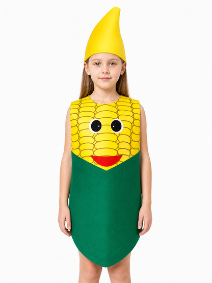 Corn Costume, Jumpsuit with Hat for Halloween