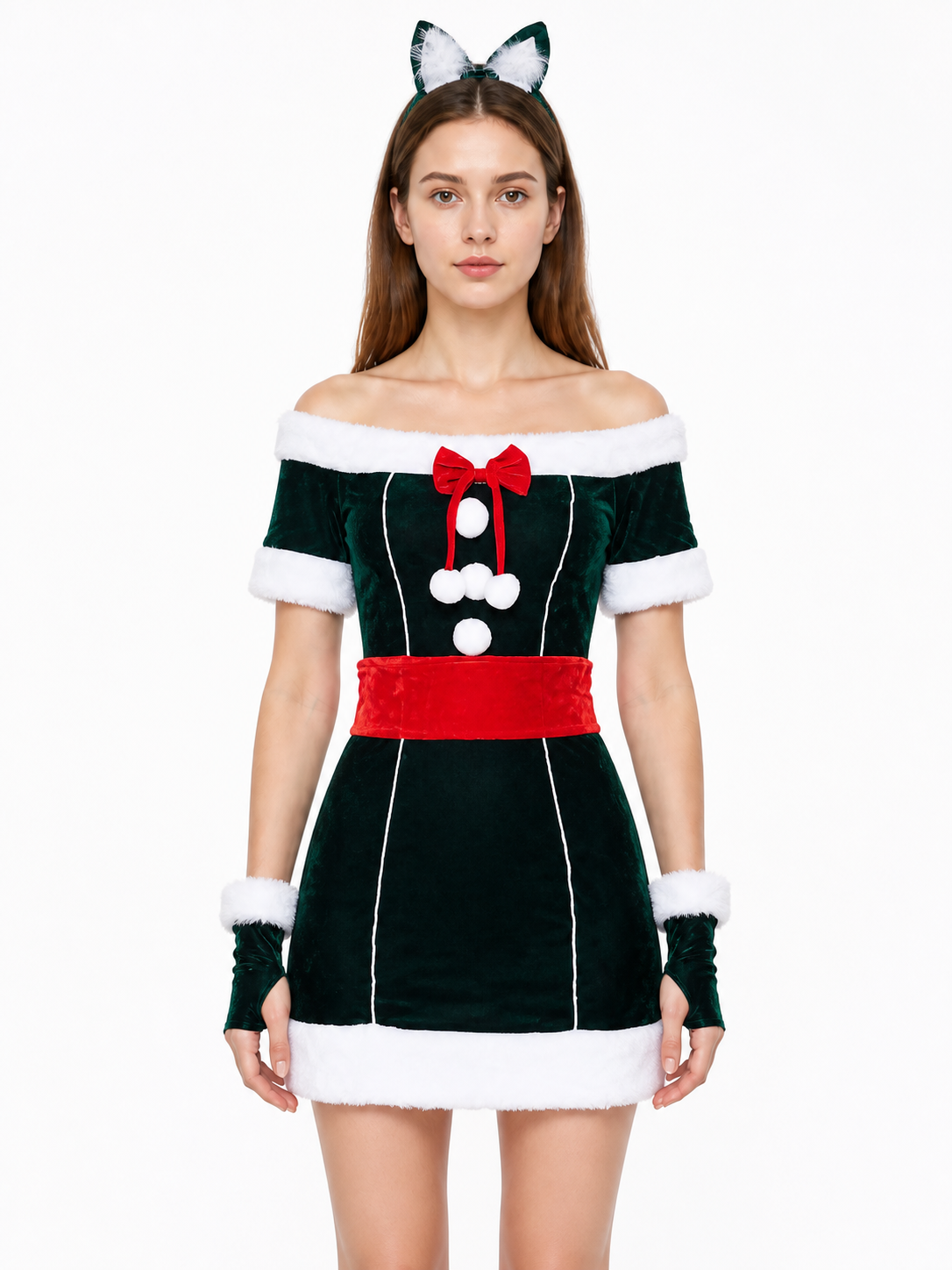 Short New Year's dress with fur trim Costume Dresses detail 2