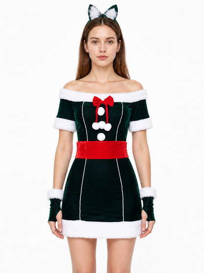 Short New Year's dress with fur trim Costume Dresses detail 2