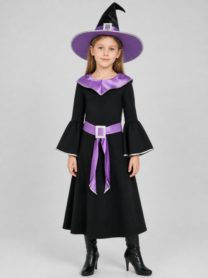 Witch Costume: Purple Dress and Hat Costume Dresses detail 3