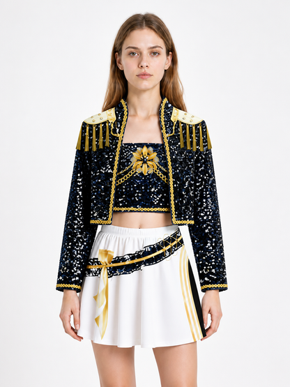 Sequin Stage Costume with Jacket, Top, and Skirt Costumes detail 3