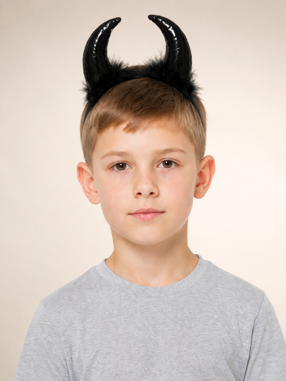Halloween Carnival Headband with Black Horns Costume Headwear detail 2