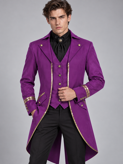 Purple Carnival Tailcoat with Gold Trim