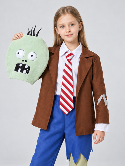 Kids' Zombie Carnival Costume with Mask and Tie