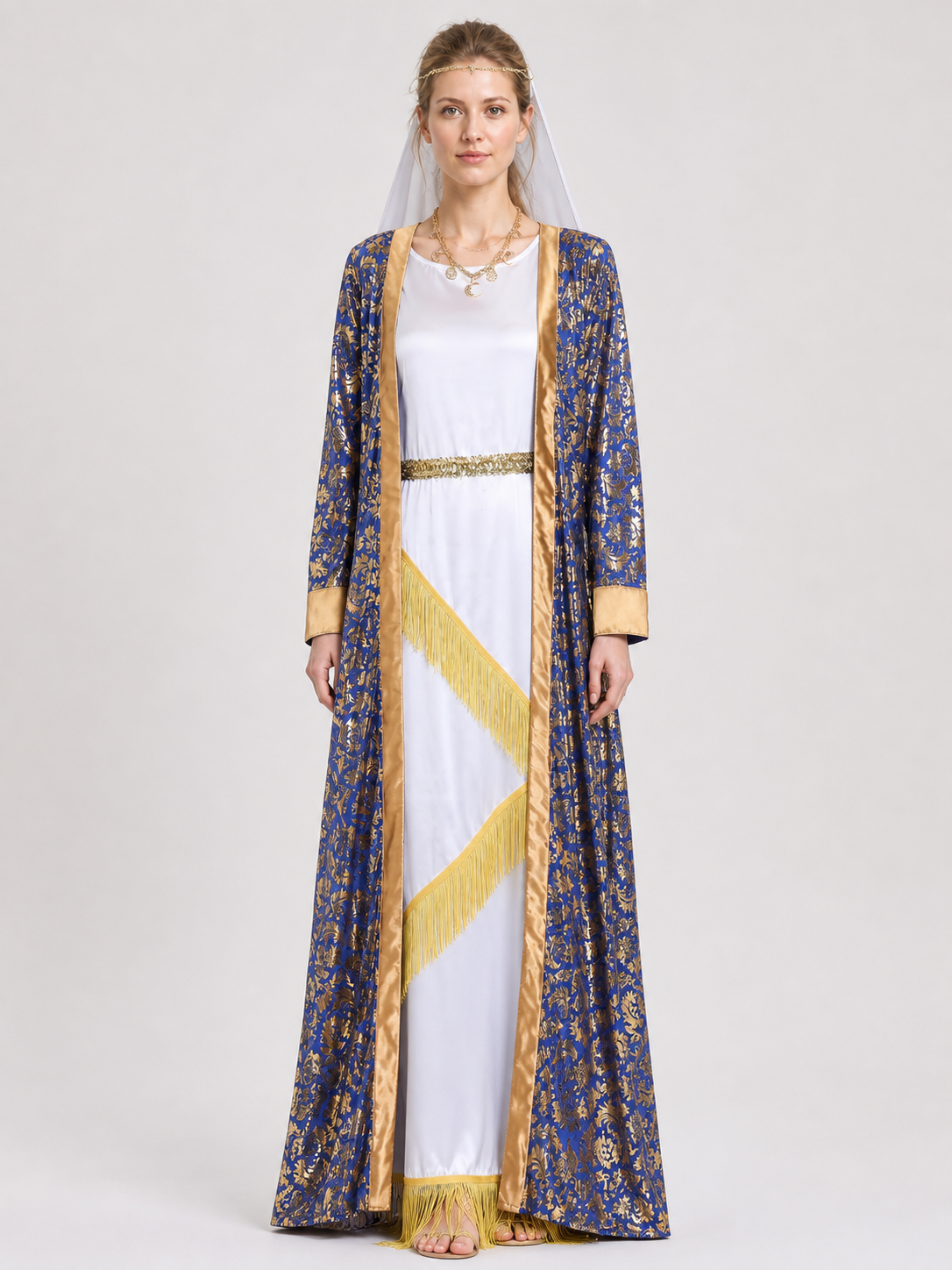 Greek Goddess Costume: Dress with Cape, Gold, M–XL product detail 3