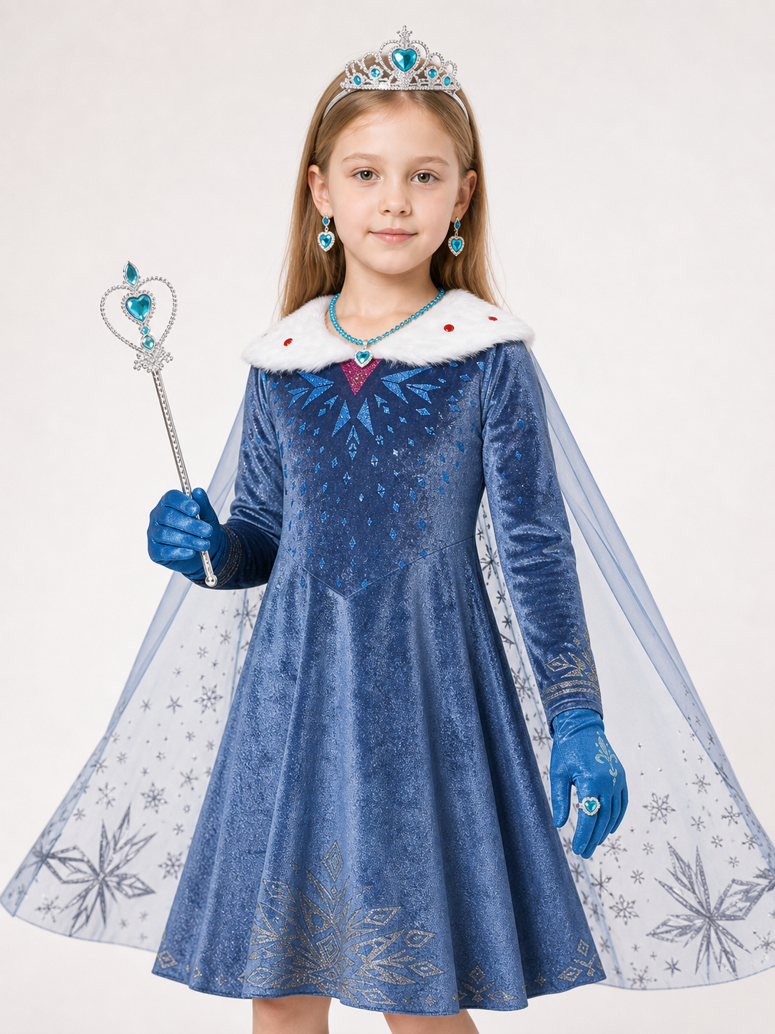 Snow Queen Costume with Cape for Cosplay Costume Capes detail 2