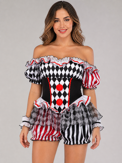 Clown Costume with Hat and Stockings