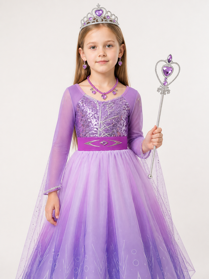 Purple Princess Costume for Girls for Halloween Costumes detail 2