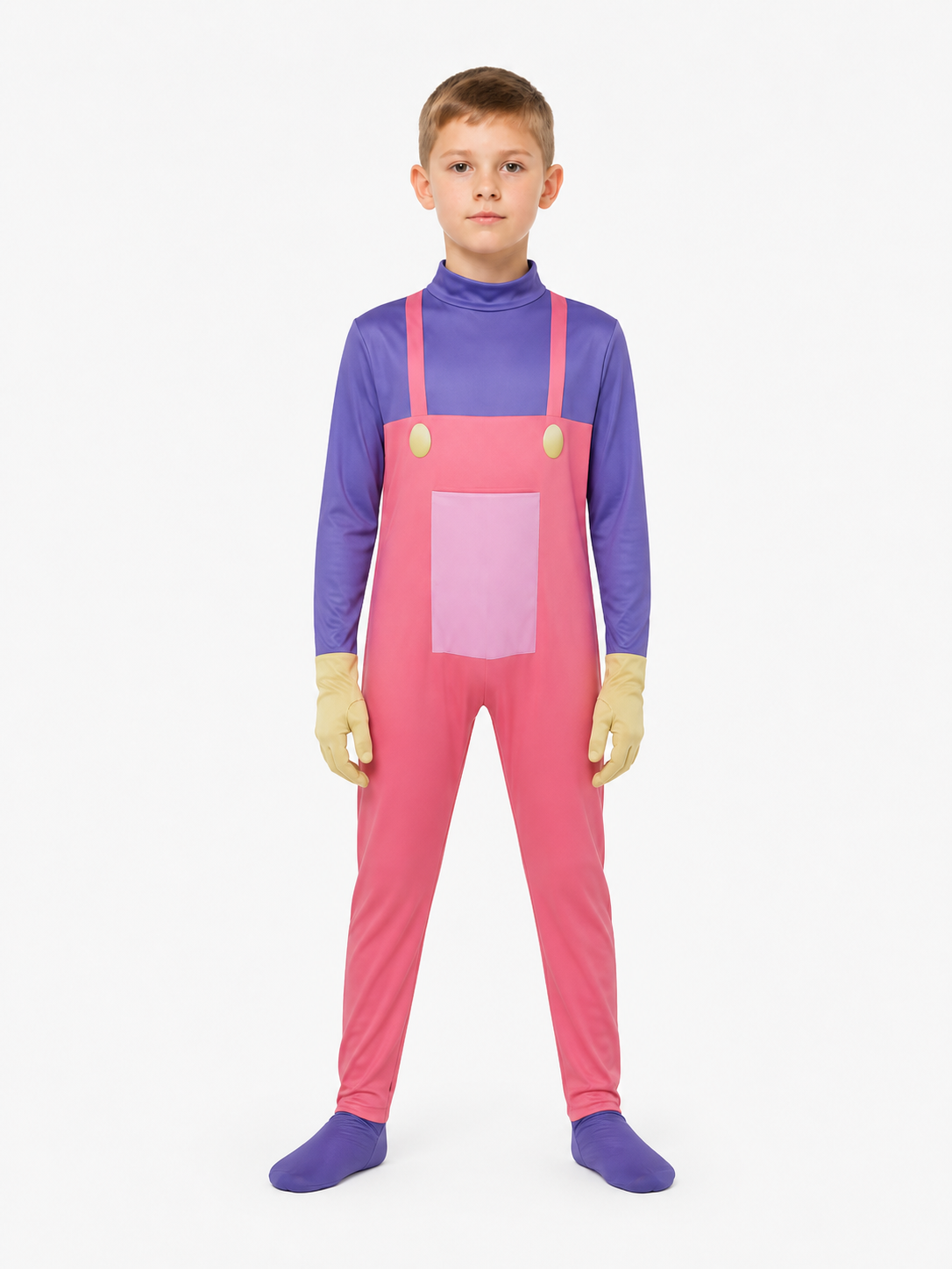 Circus Clown Cosplay Jumpsuit, Pink and Purple Costumes detail 3