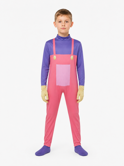 Circus Clown Cosplay Jumpsuit, Pink and Purple Costumes detail 3