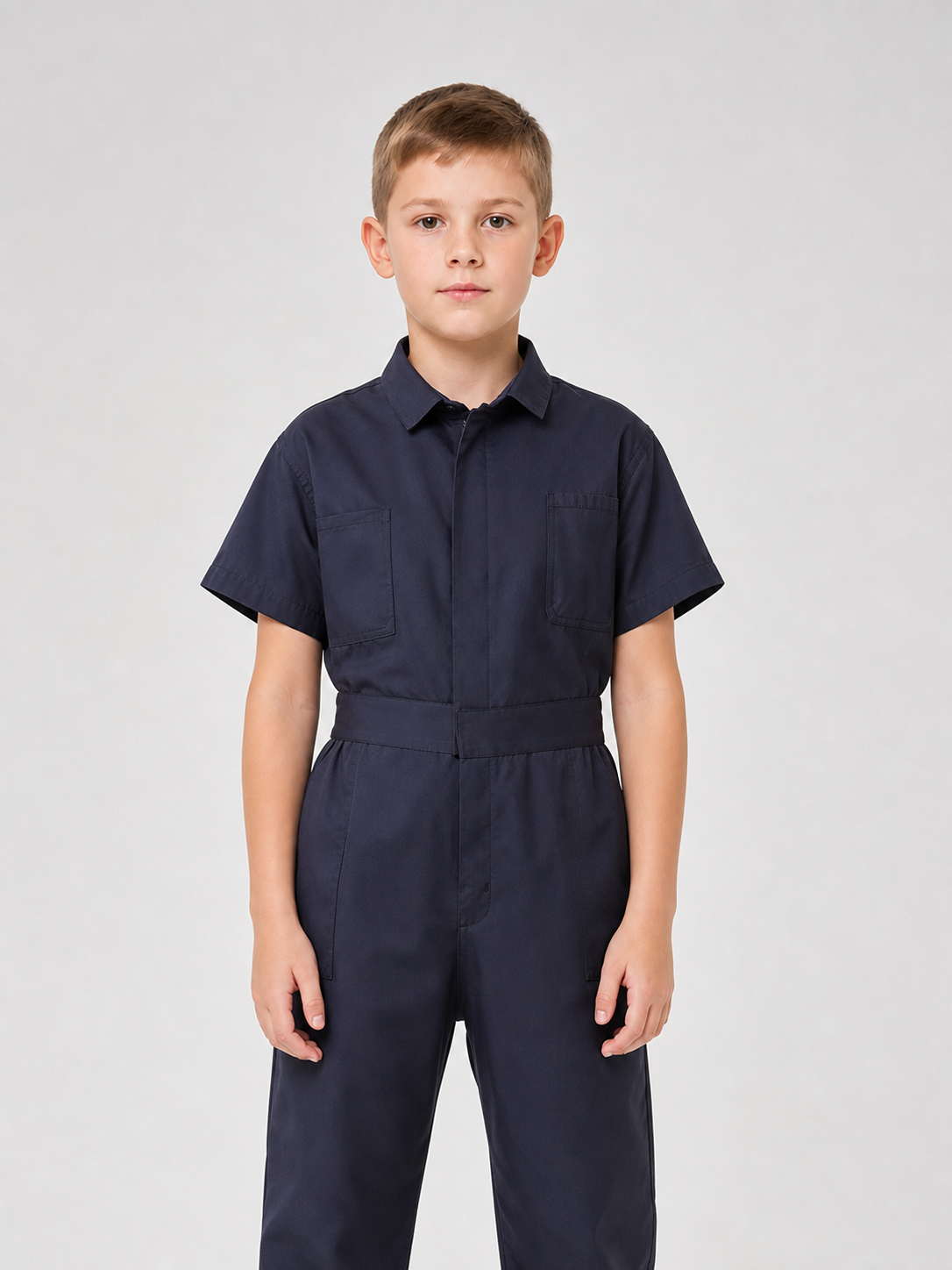 Practical children's short-sleeve jumpsuit